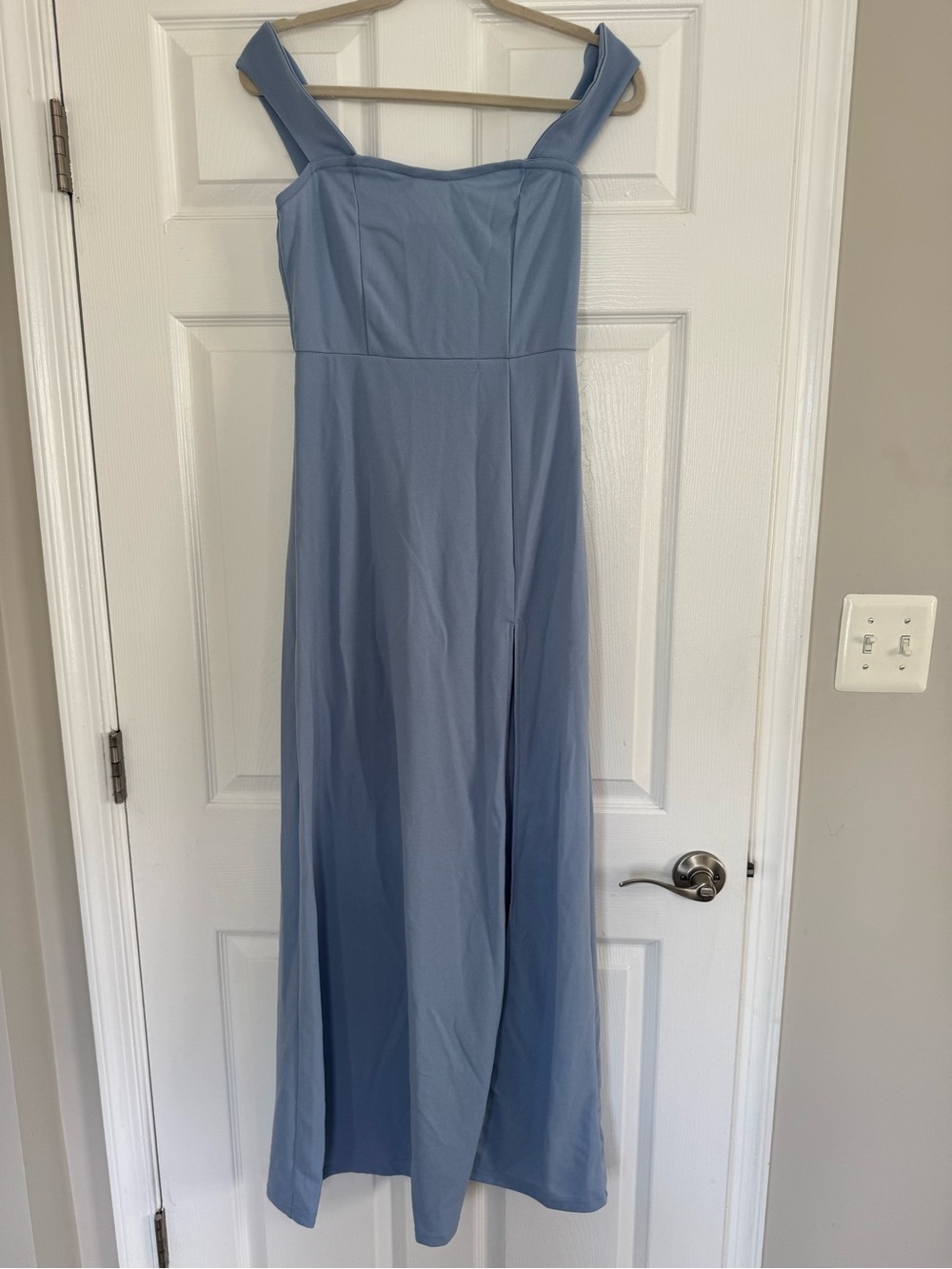 SHEIN Dusty Blue Square Neck Maxi Dress